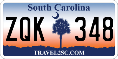 SC license plate ZQK348