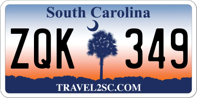 SC license plate ZQK349