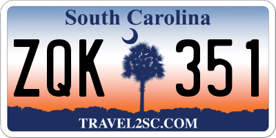 SC license plate ZQK351