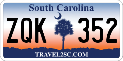 SC license plate ZQK352