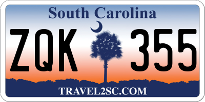 SC license plate ZQK355