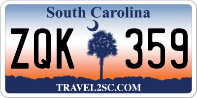 SC license plate ZQK359