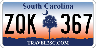 SC license plate ZQK367