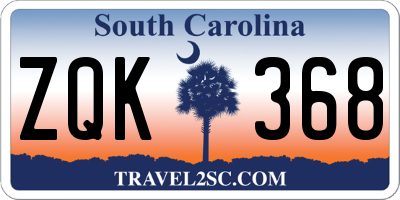 SC license plate ZQK368