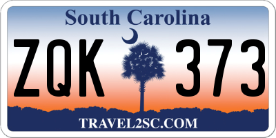 SC license plate ZQK373