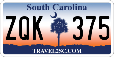 SC license plate ZQK375