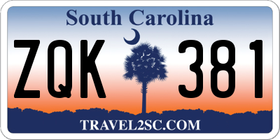 SC license plate ZQK381