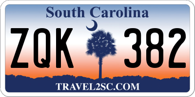 SC license plate ZQK382