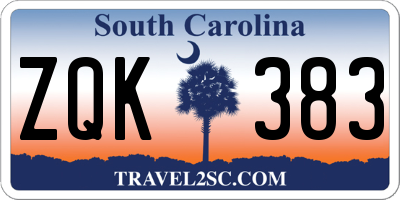 SC license plate ZQK383