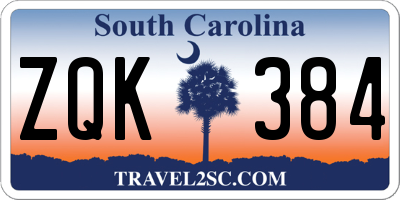 SC license plate ZQK384