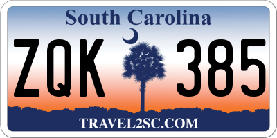 SC license plate ZQK385