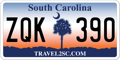 SC license plate ZQK390