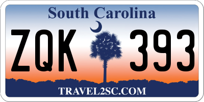 SC license plate ZQK393