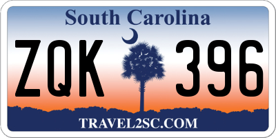 SC license plate ZQK396