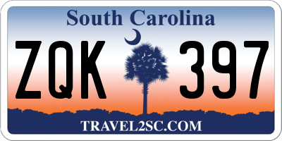 SC license plate ZQK397