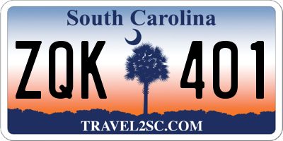 SC license plate ZQK401