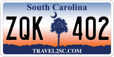 SC license plate ZQK402