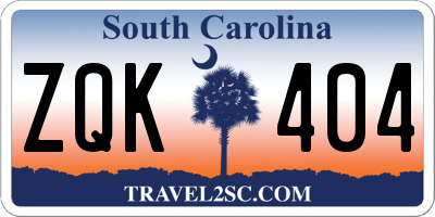 SC license plate ZQK404