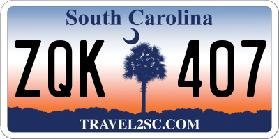 SC license plate ZQK407