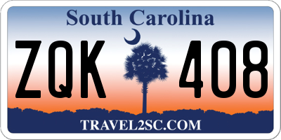 SC license plate ZQK408