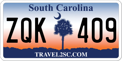 SC license plate ZQK409