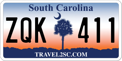 SC license plate ZQK411