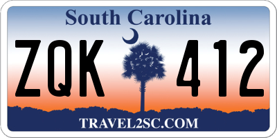 SC license plate ZQK412