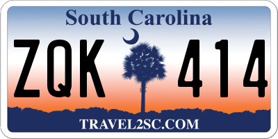 SC license plate ZQK414