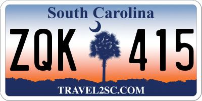 SC license plate ZQK415