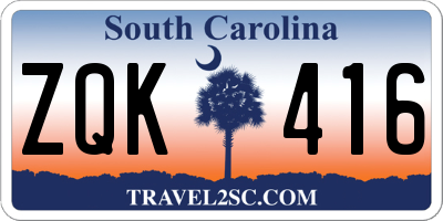 SC license plate ZQK416