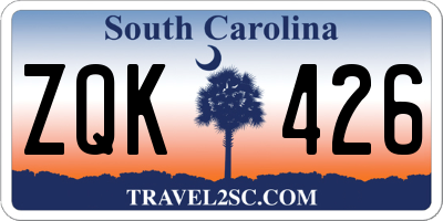 SC license plate ZQK426