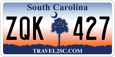 SC license plate ZQK427