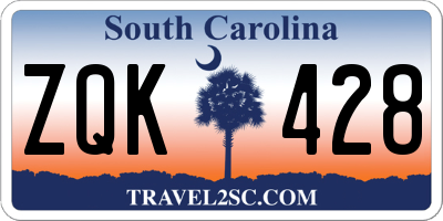 SC license plate ZQK428