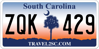 SC license plate ZQK429