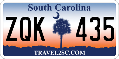 SC license plate ZQK435