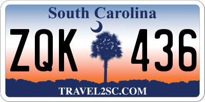 SC license plate ZQK436