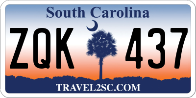 SC license plate ZQK437