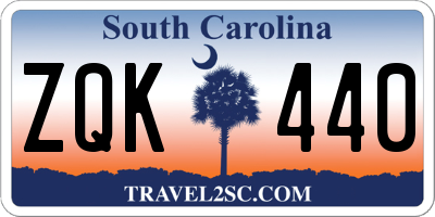 SC license plate ZQK440