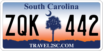 SC license plate ZQK442