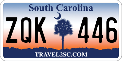 SC license plate ZQK446