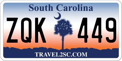 SC license plate ZQK449