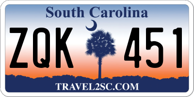 SC license plate ZQK451