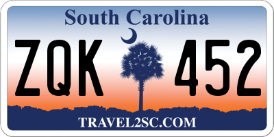 SC license plate ZQK452