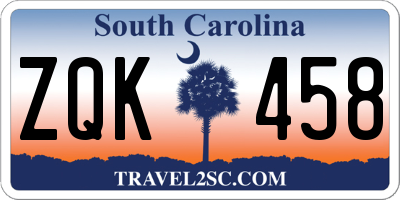 SC license plate ZQK458