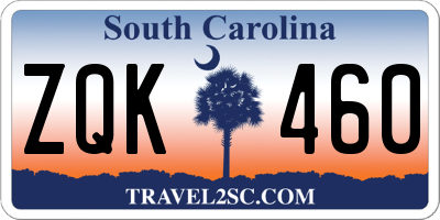 SC license plate ZQK460