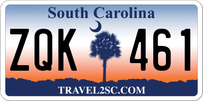 SC license plate ZQK461