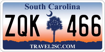 SC license plate ZQK466