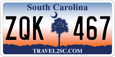 SC license plate ZQK467