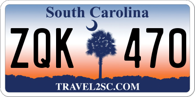 SC license plate ZQK470