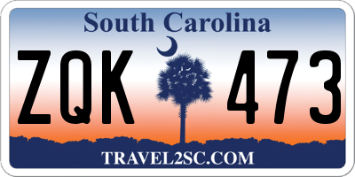 SC license plate ZQK473